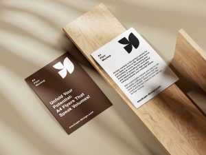 A4 flyer on wood mockup - Instant Download