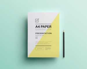 A4 Overhead Paper Photoshop Mockup (PSD)