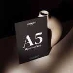 A5 flyer on dark background mockup
