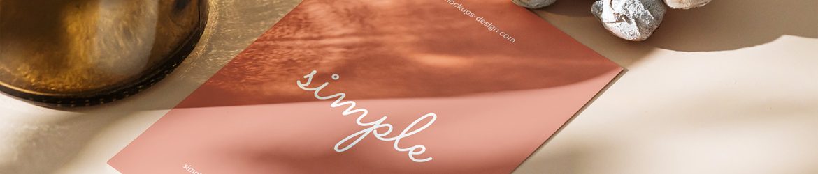 A5 flyer with decorations mockup