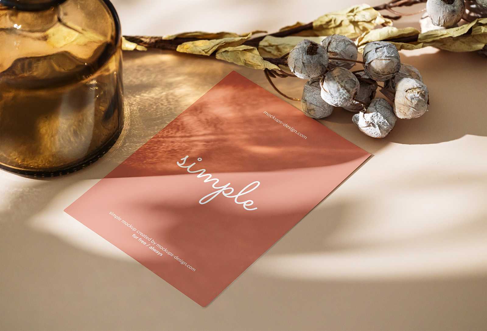 A5 flyer with decorations mockup