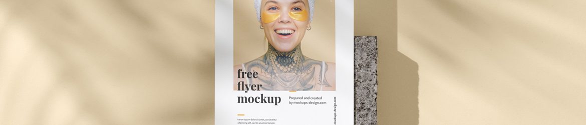 A6 flyer on a stone mockup
