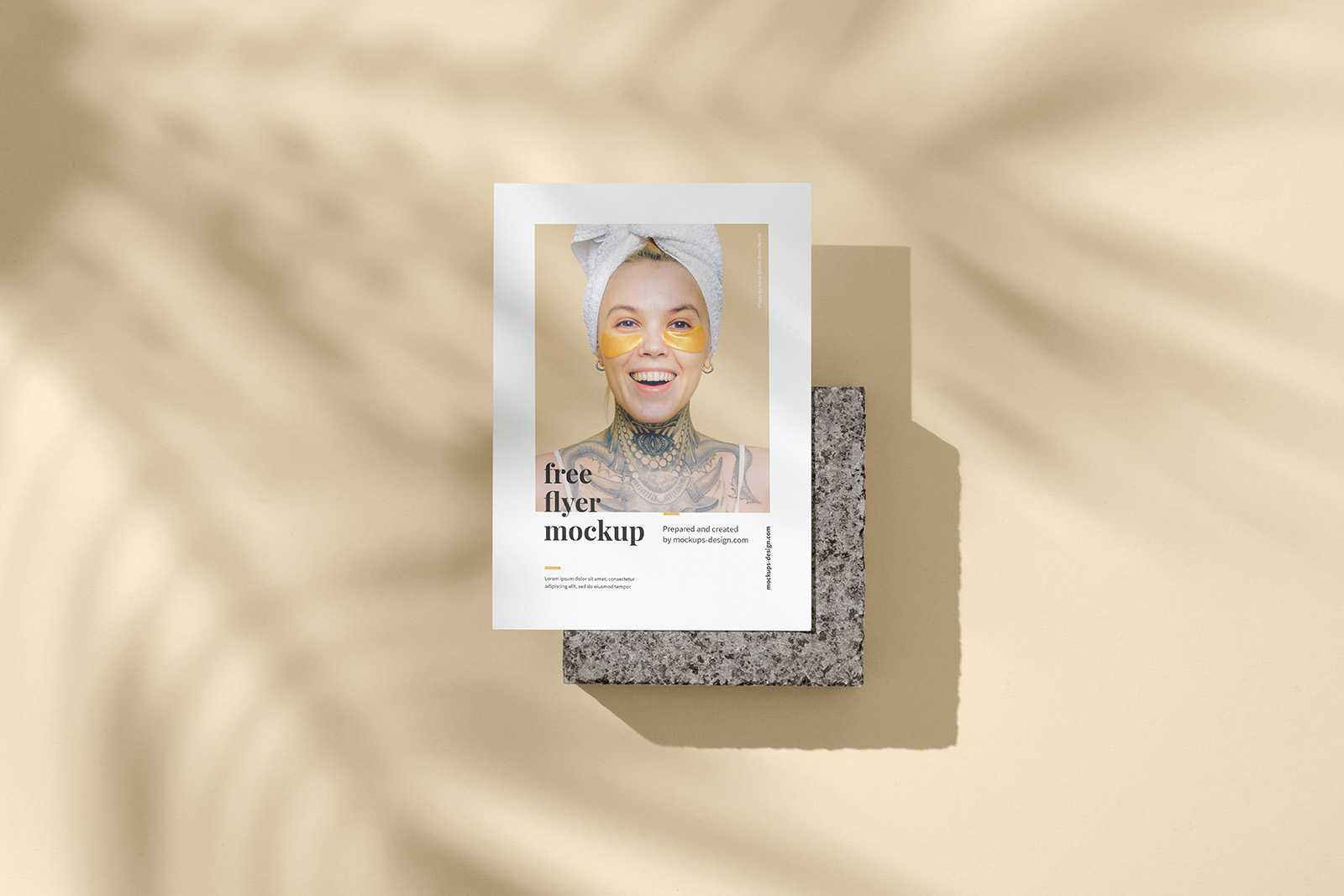 A6 flyer on a stone mockup