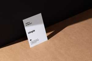 A6 flyer on paper background mockup
