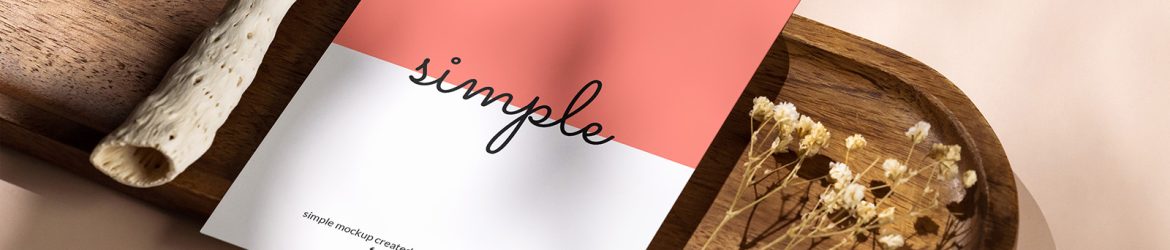 A6 flyer on tray with dried plants mockup