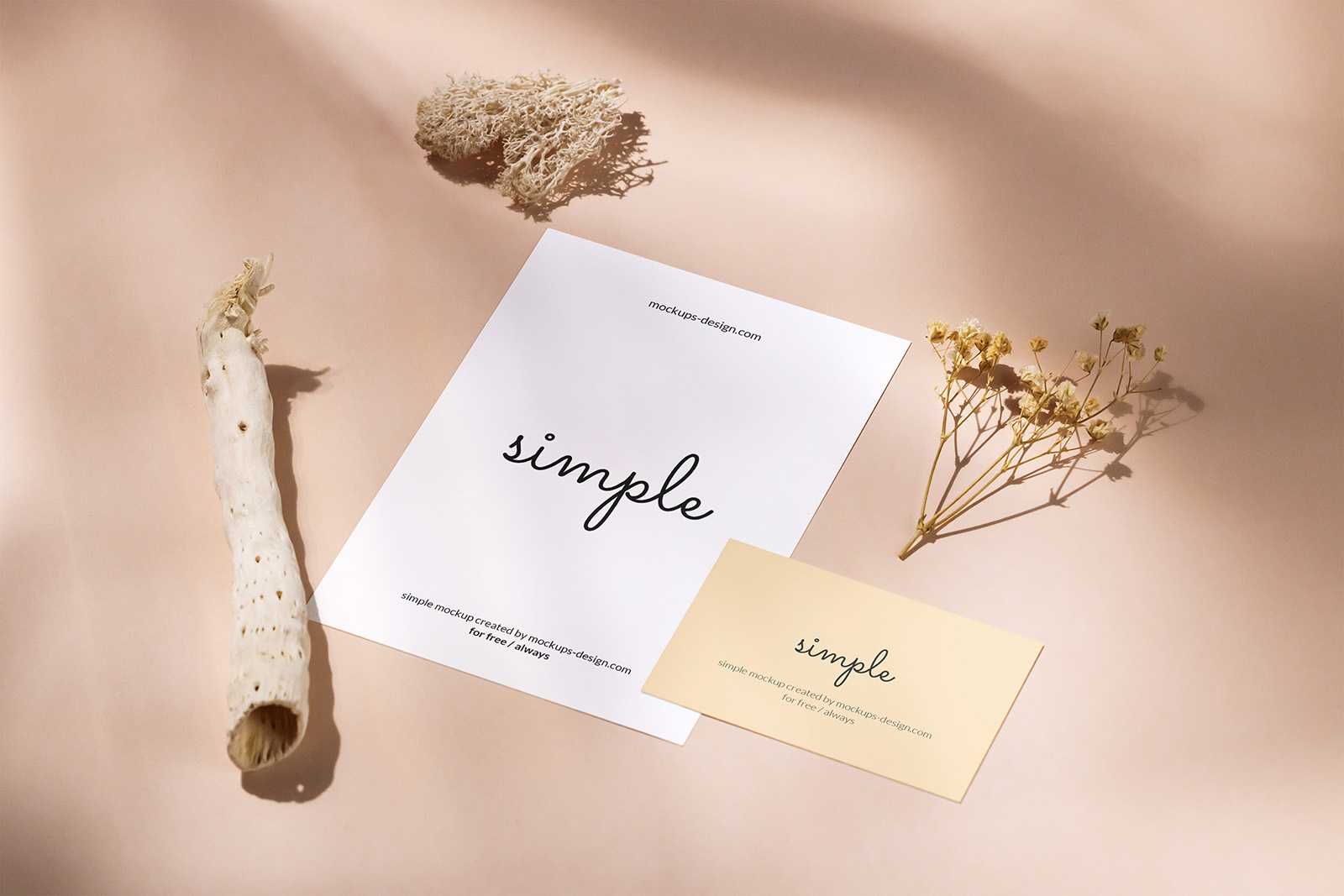 A6 Flyer with business card mockup
