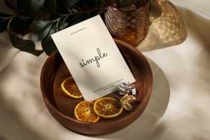 A6 flyer with dried oranges mockup