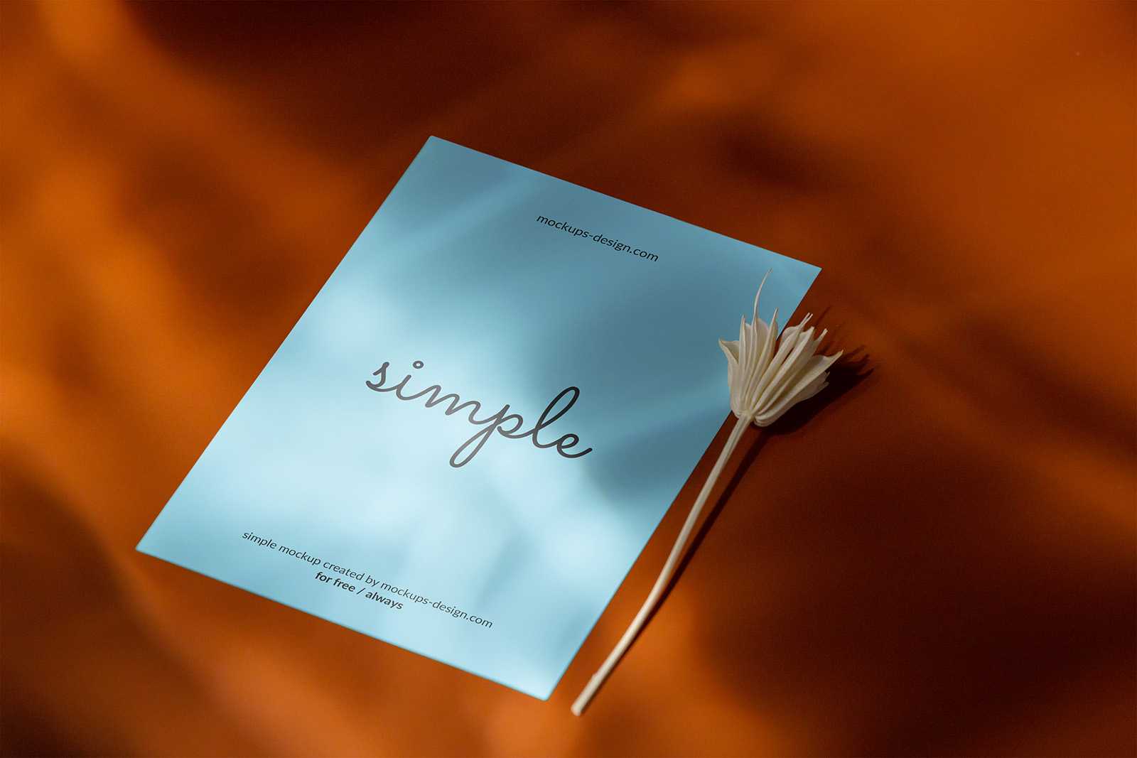 A6 flyer with shadows overlay mockup