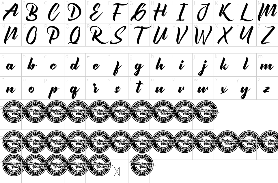 Mapa de caracteres da fonte Abbeville Font | 1001 Free Fonts
