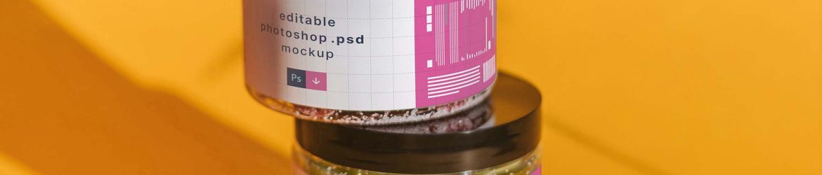 Above Each Other Cosmetic Jars Mockup (PSD)