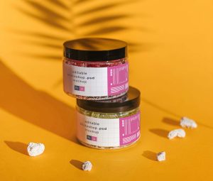 Above Each Other Cosmetic Jars Mockup (PSD)