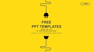 Abstract background with wire plug and socket PowerPoint Templates