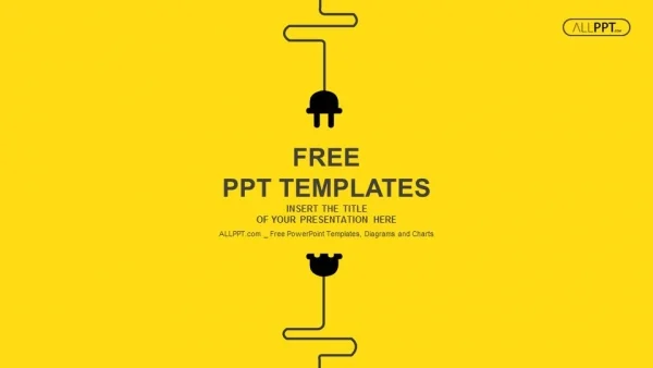 Abstract background with wire plug and socket PowerPoint Templates