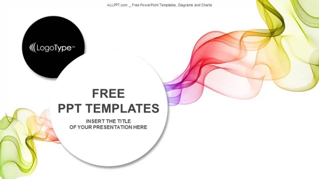 Abstract Colorful Waves PowerPoint Templates