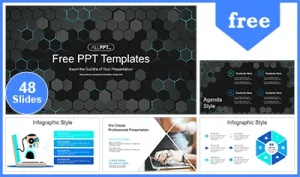Abstract Hi-Tech Hexagons PowerPoint Templates