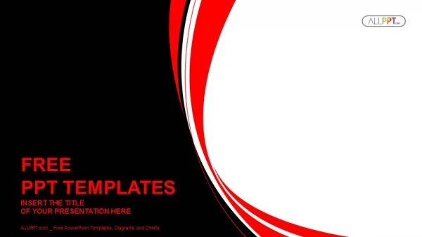 Abstract red and black wavy background PowerPoint Template