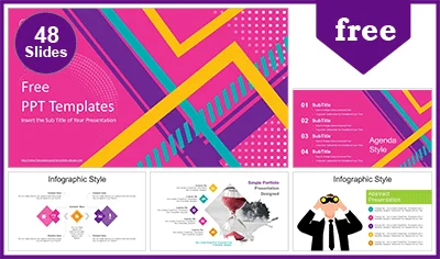 Abstract Stripes Lines PowerPoint Templates