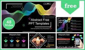 Abstract Wave Lines PowerPoint Templates