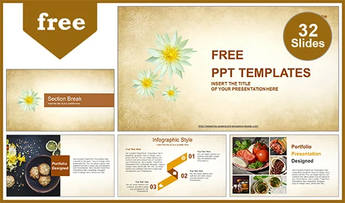 Abstract White Flowers PowerPoint Template
