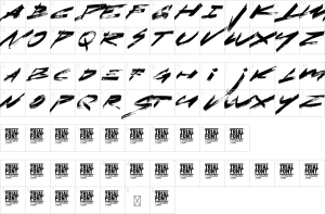 Mapa de caracteres da fonte Across Before Font | 1001 Free Fonts