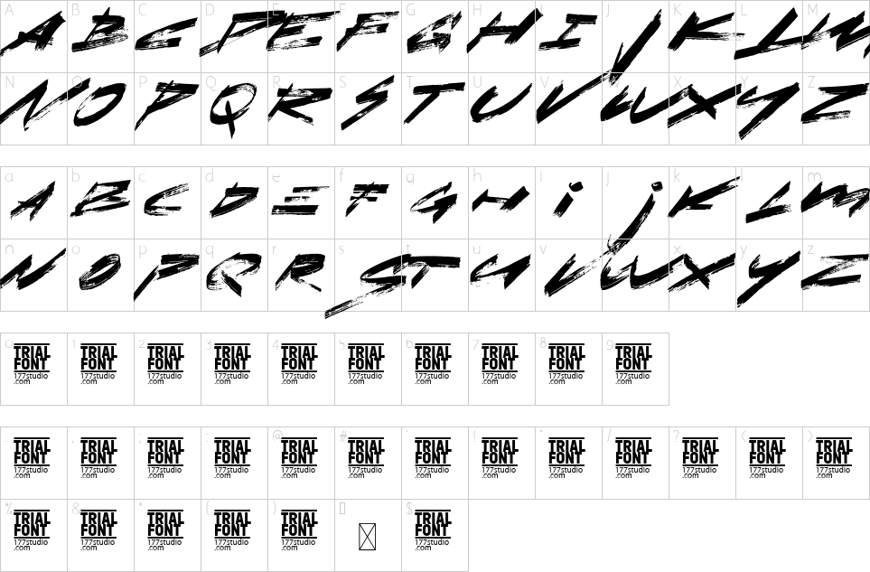 Mapa de caracteres da fonte Across Before Font | 1001 Free Fonts