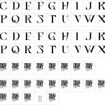 Mapa de caracteres da fonte Across Corner Font