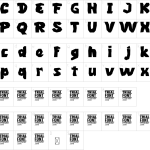 Mapa de caracteres da fonte Across Jacques Font