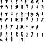 Mapa de caracteres da fonte Action Women Font