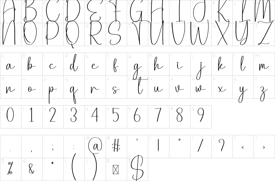 Mapa de caracteres da fonte Activity Font