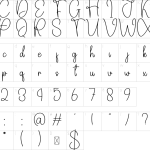 Mapa de caracteres da fonte Adventure Font