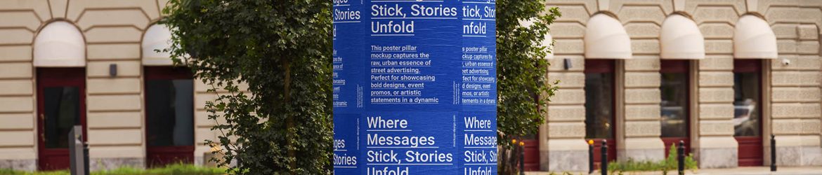 Advertising column poster mockup