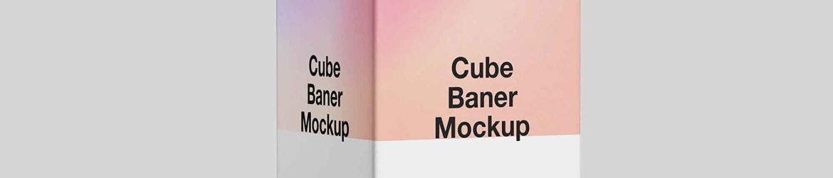 Advertising Cube Banner Structure Mockup