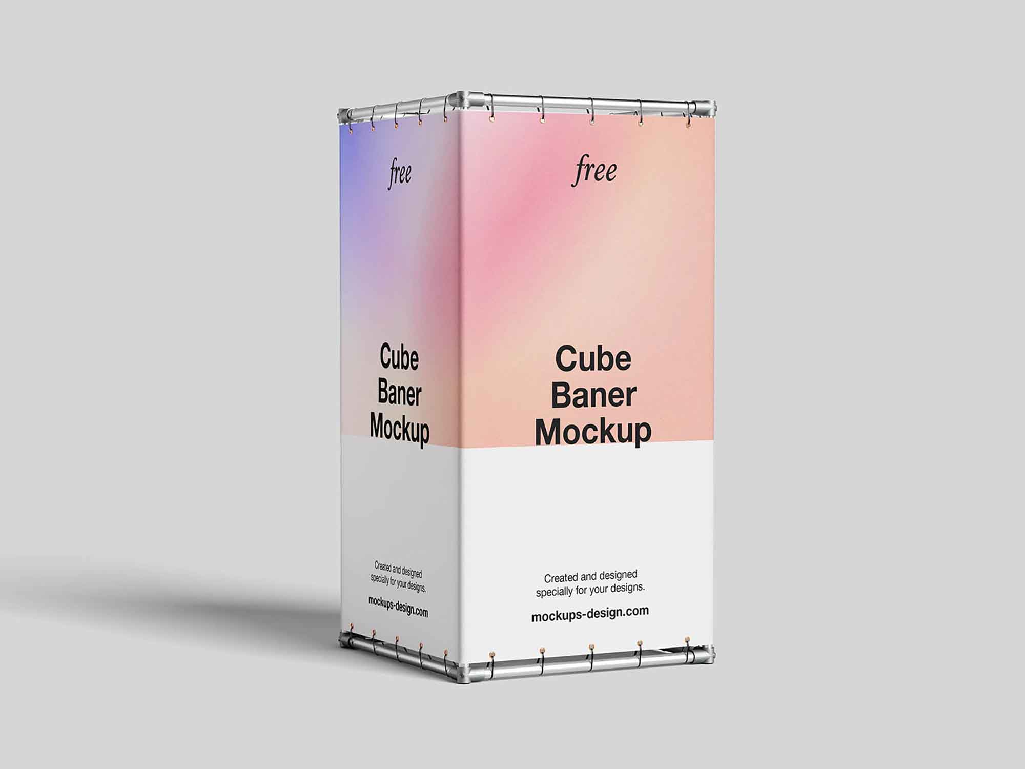 Advertising Cube Banner Structure Mockup
