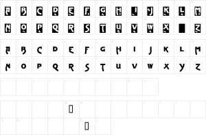 Mapa de caracteres da fonte Advertising Gothic Font