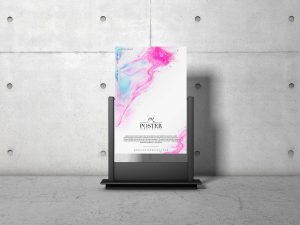 Advertising Stand Poster Mockup (PSD)