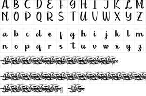 Mapa de caracteres da fonte Aesthetic Love Font