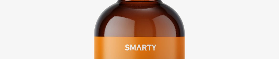 Airless amber bottle mockup