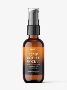 Airless amber bottle mockup