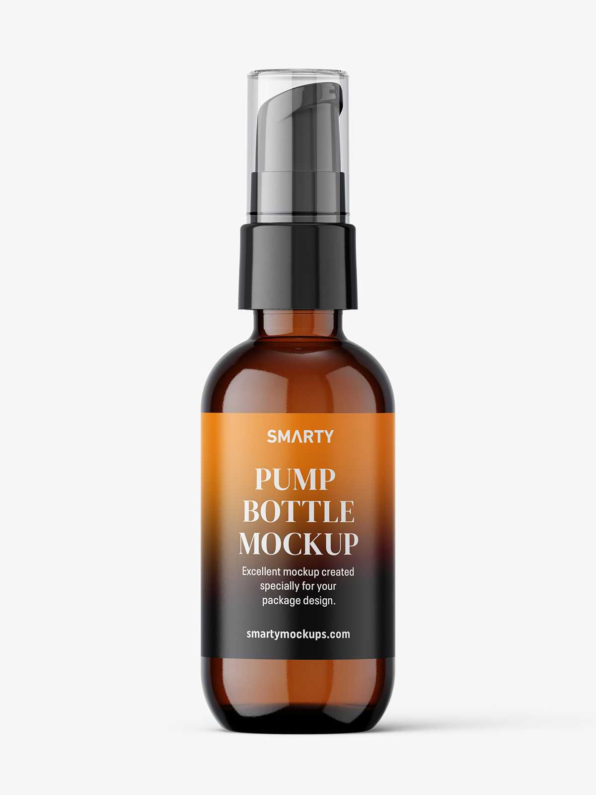 Airless amber bottle mockup