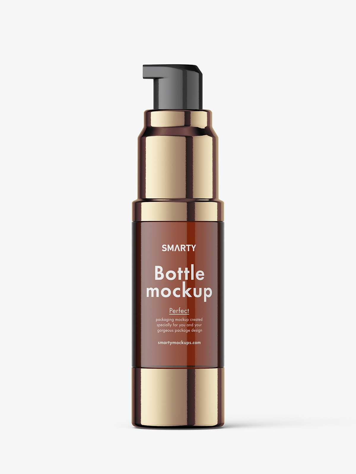 Airless bottle mockup / amber glass / 15 ml