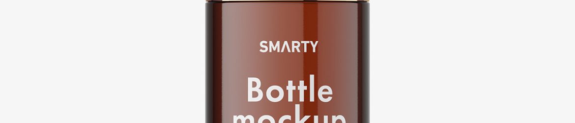 Airless bottle mockup / amber glass / 30 ml