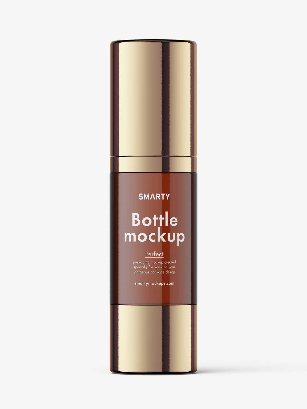 Airless bottle mockup / amber glass / 30 ml