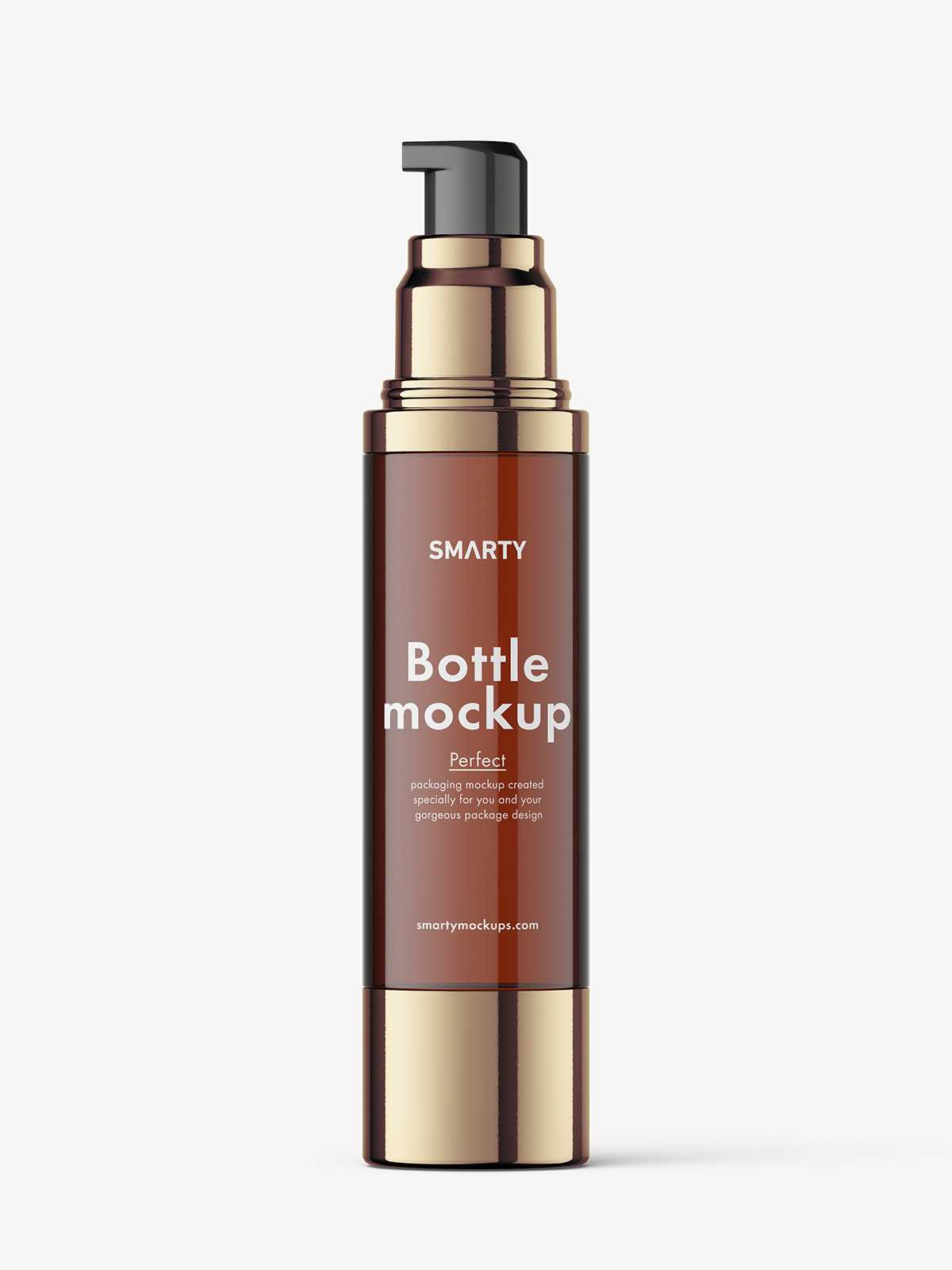 Airless bottle mockup / amber glass / 50 ml