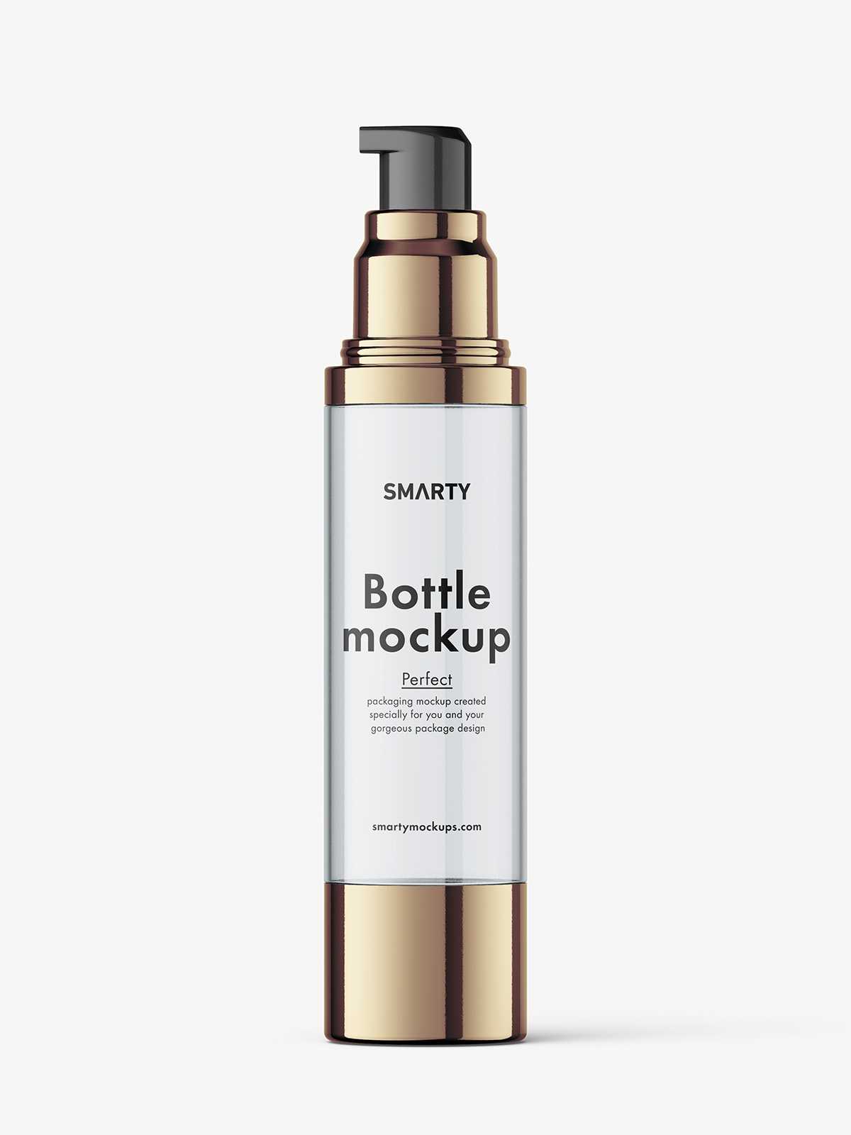 Airless bottle mockup / clear glass / 50 ml