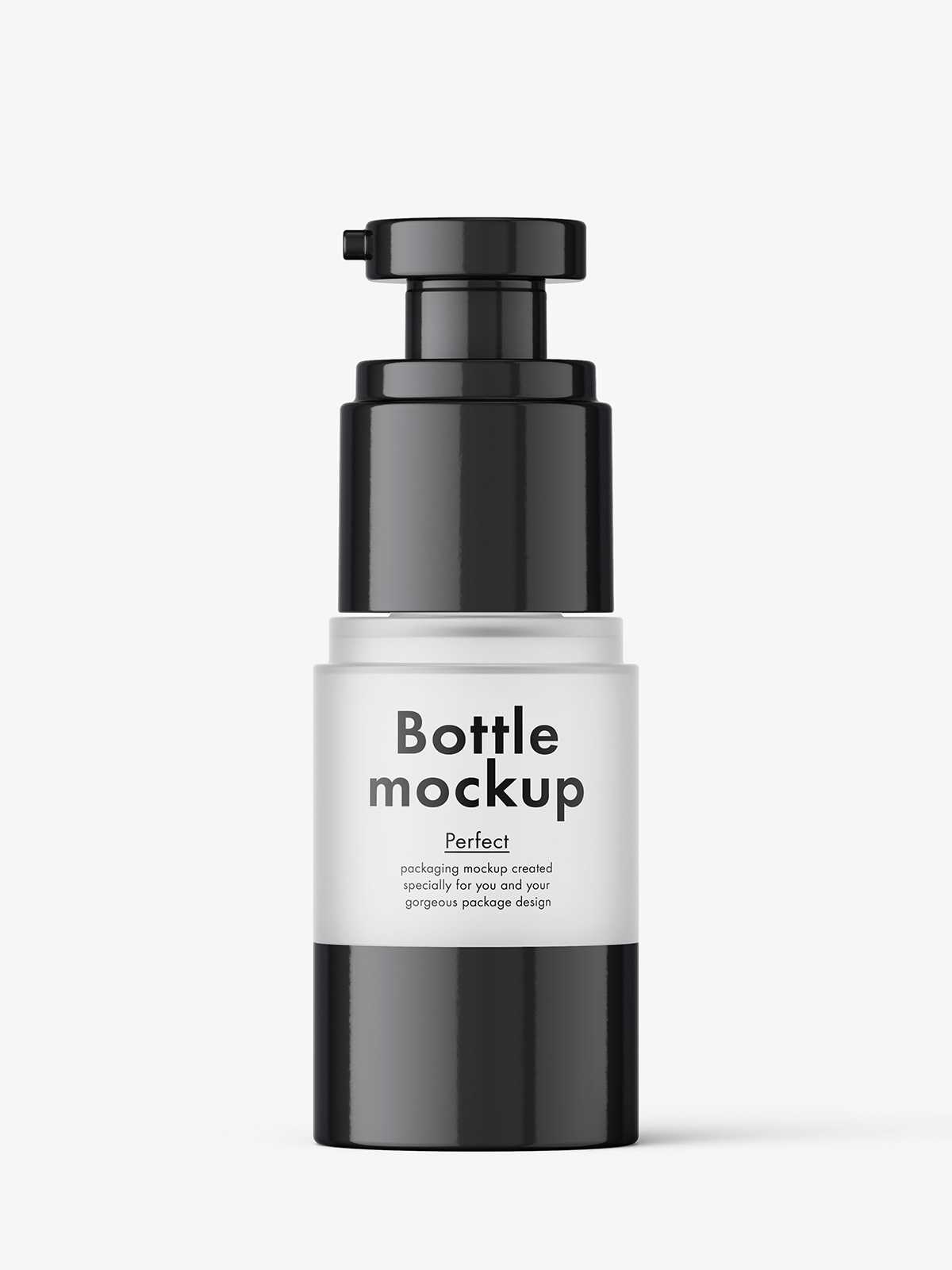 Airless bottle mockup / frosted glass / 15 ml