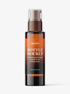 Airless dispenser bottle mockup / amber