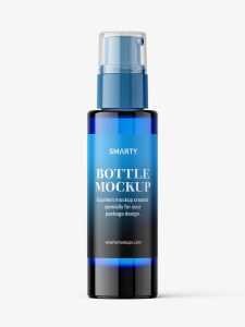 Airless dispenser bottle mockup / blue