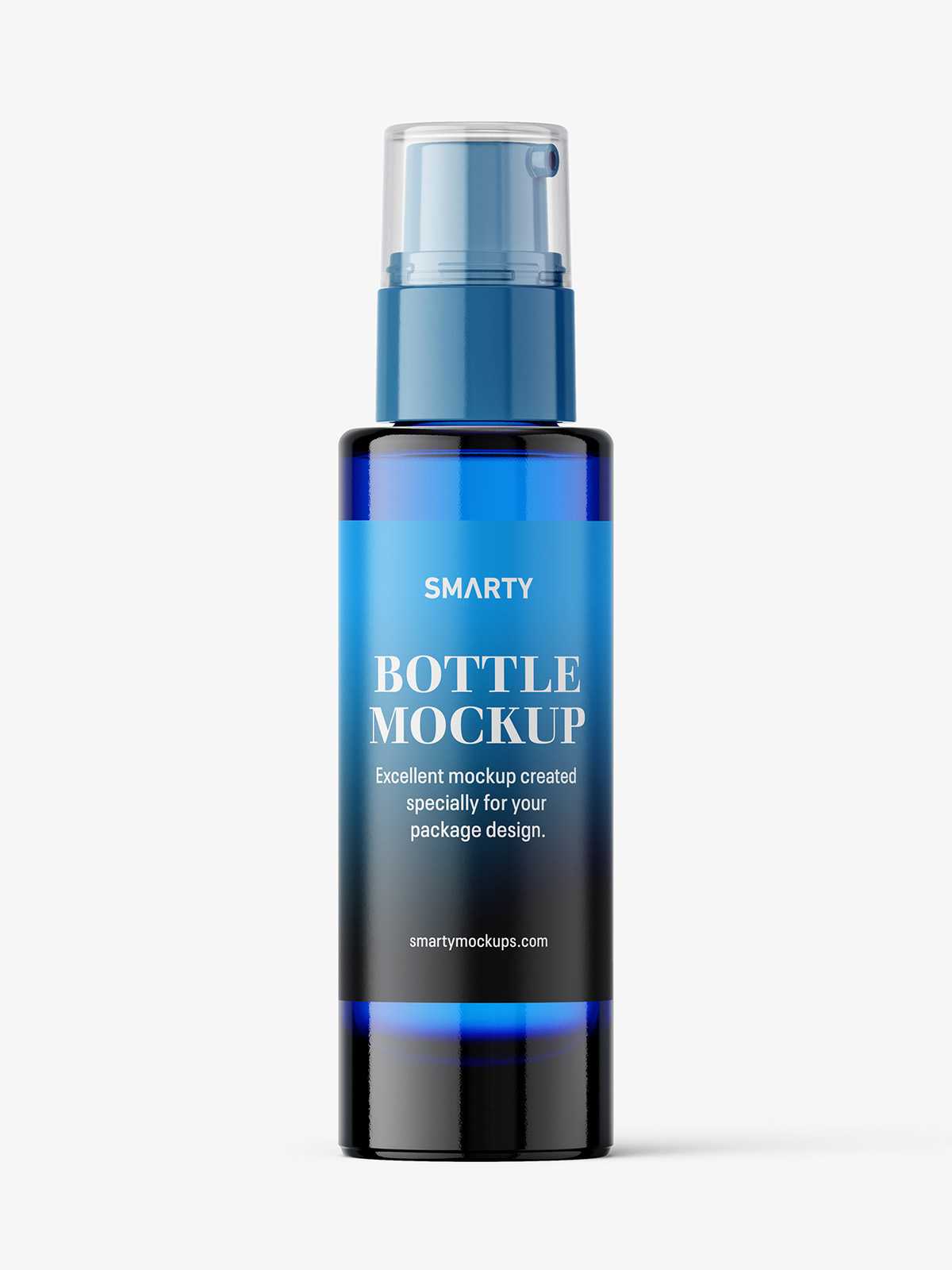 Airless dispenser bottle mockup / blue