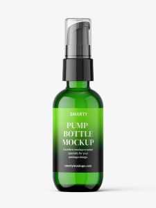Airless green bottle mockup