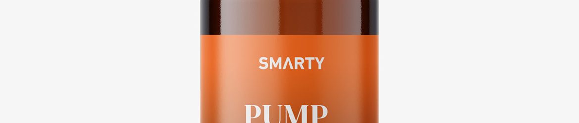 Airless pump bottle mockup / amber